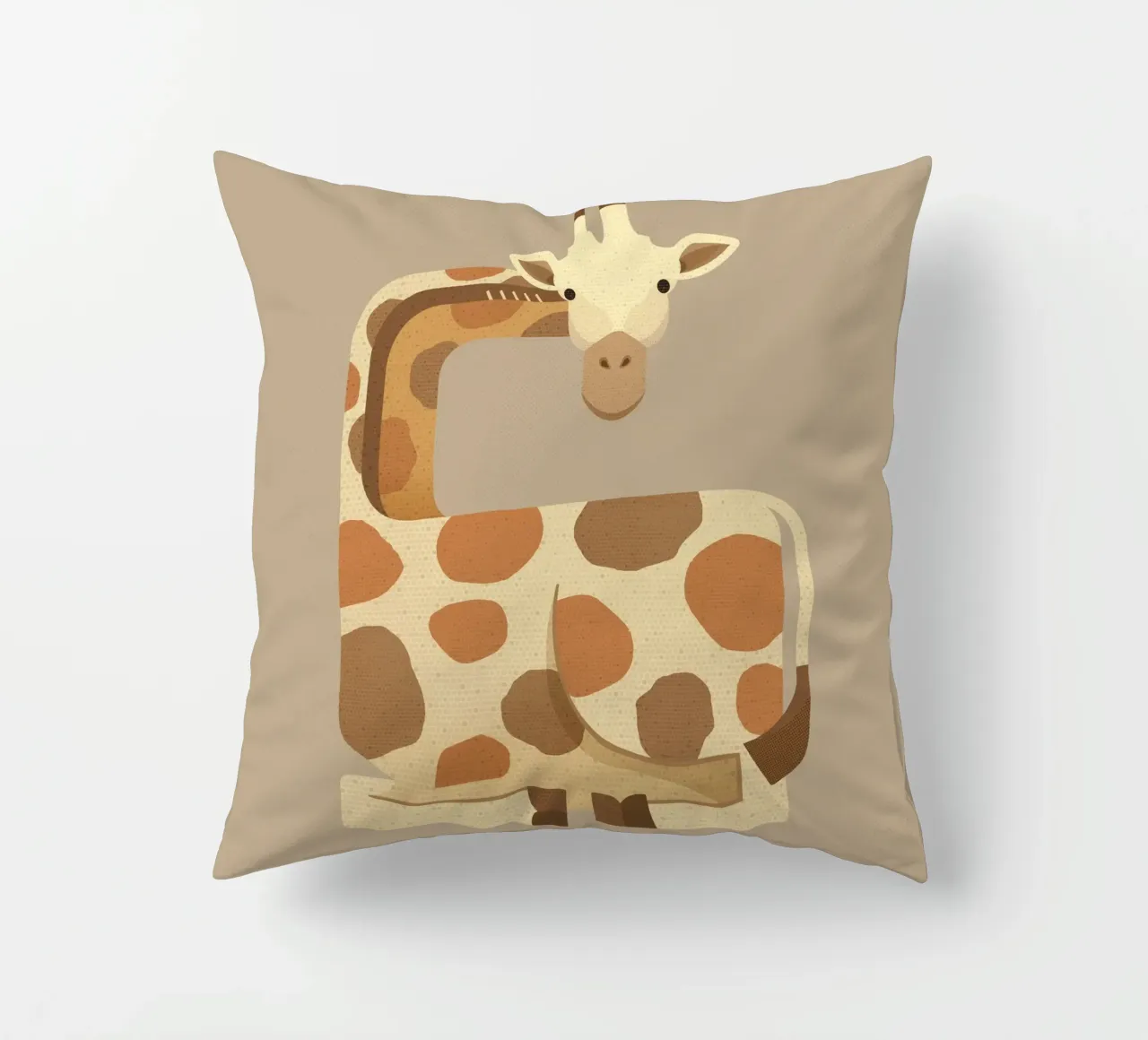 Whimsy Giraffe cuscino da The Printed Sparrow