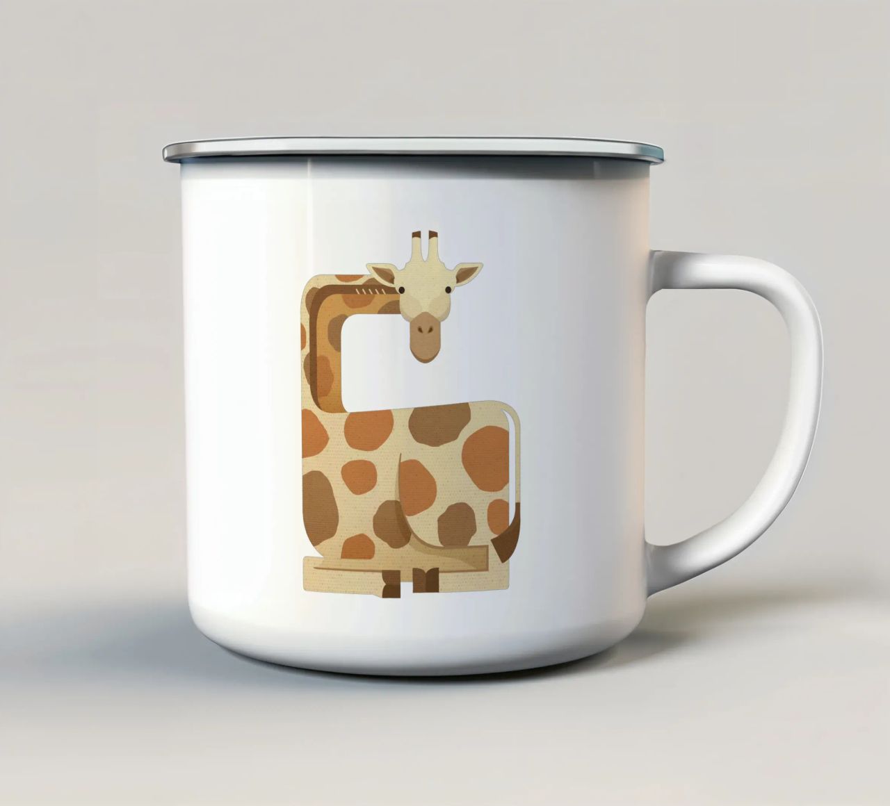 Whimsy Giraffe tazza in smalto da The Printed Sparrow