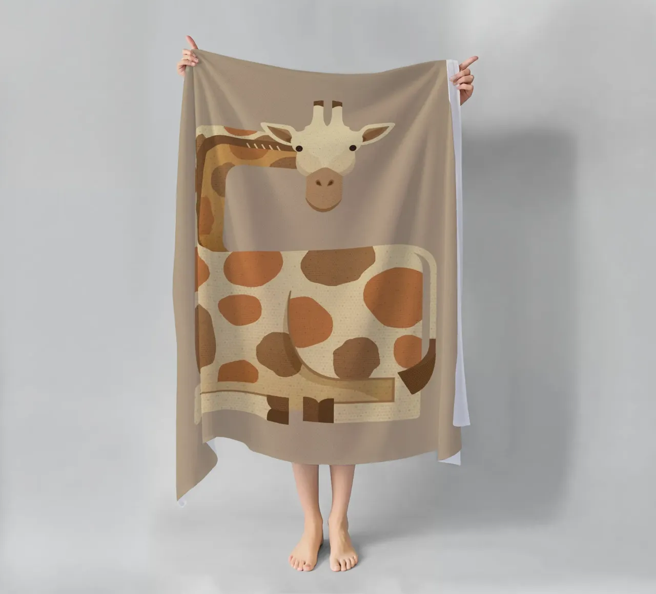 Whimsy Giraffe beach towel by The Printed Sparrow