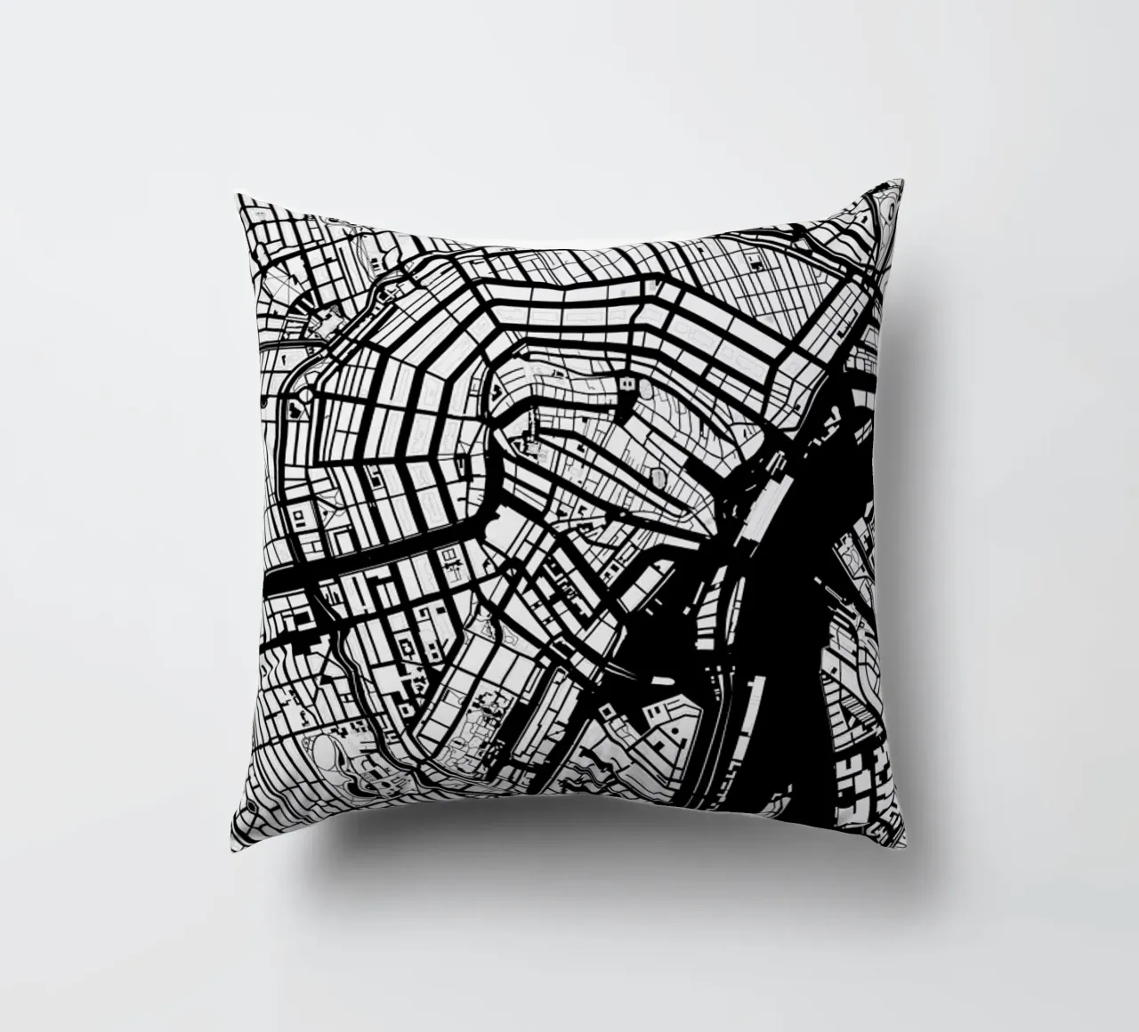 Amsterdam Black And White cuscino da Planos Urbanos