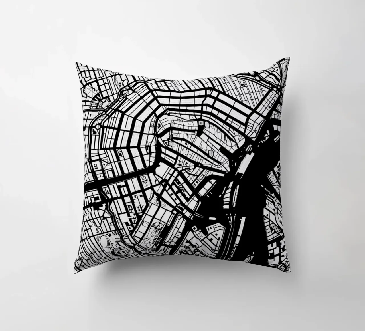 Amsterdam Black And White cuscino da Planos Urbanos