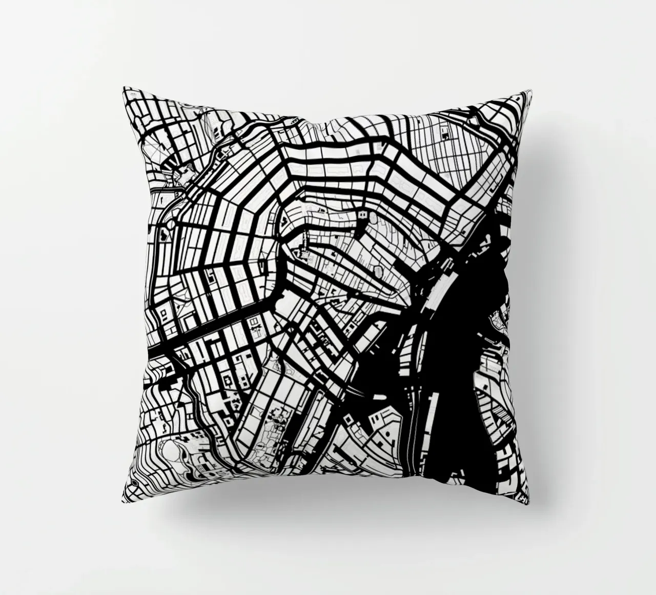 Amsterdam Black And White cuscino da Planos Urbanos
