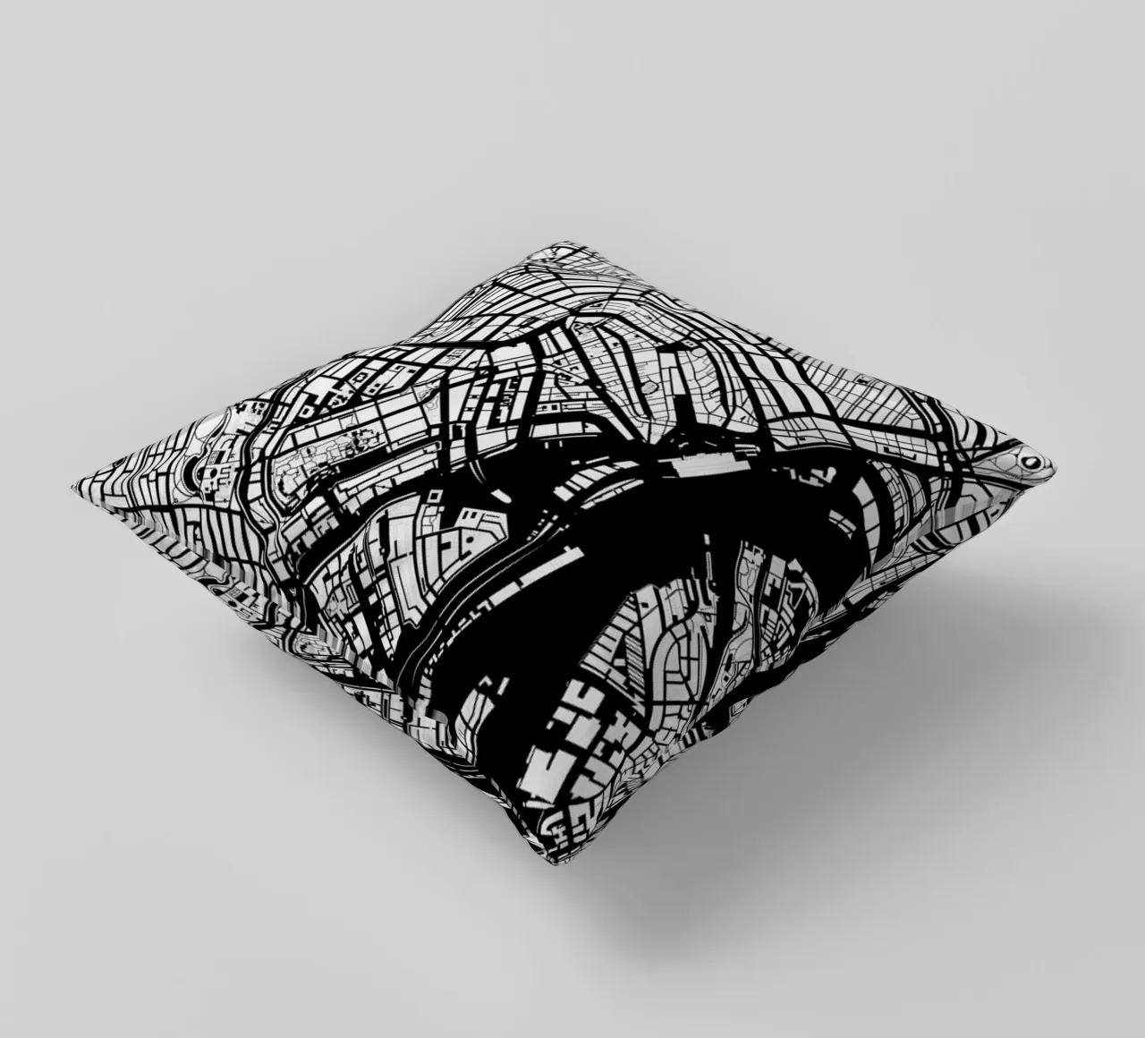 Amsterdam Black And White cuscino da Planos Urbanos