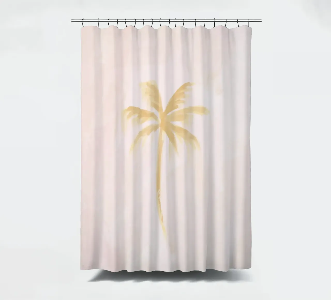 Pastelroze Boho Kusteiland Kokospalmboom abstract douchegordijn van This Wild Soul - Illustration