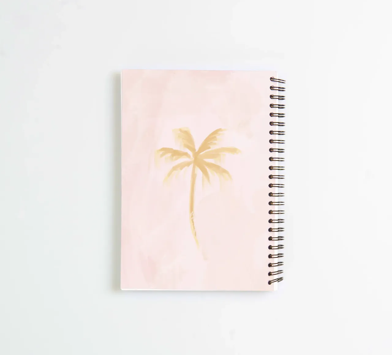 Pastel Pink Boho Coastal Island Coconut Palm Tree abstract spiral notebook by This Wild Soul - Illustration