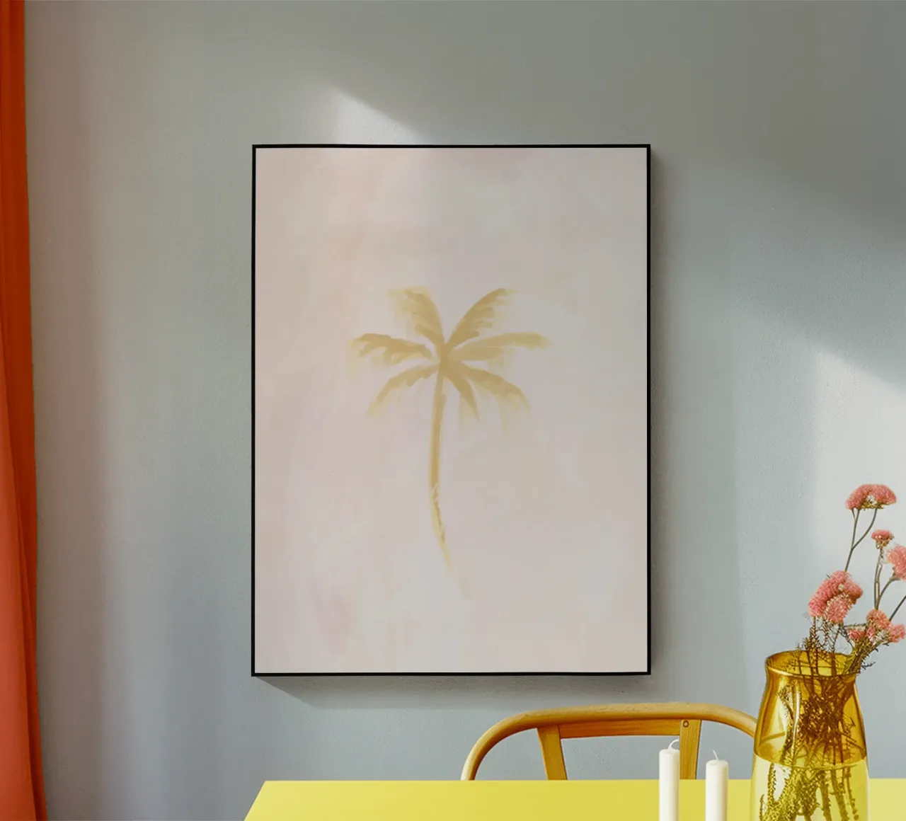 Rosa pastello Boho Coastal Island Coconut Palm Tree astratto plexiglass da This Wild Soul - Illustration
