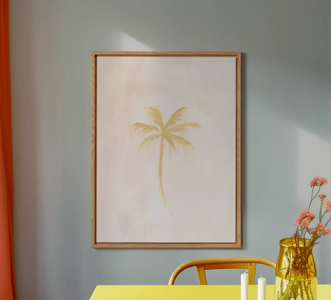 Rosa pastello Boho Coastal Island Coconut Palm Tree astratto alluminio dibond da This Wild Soul - Illustration