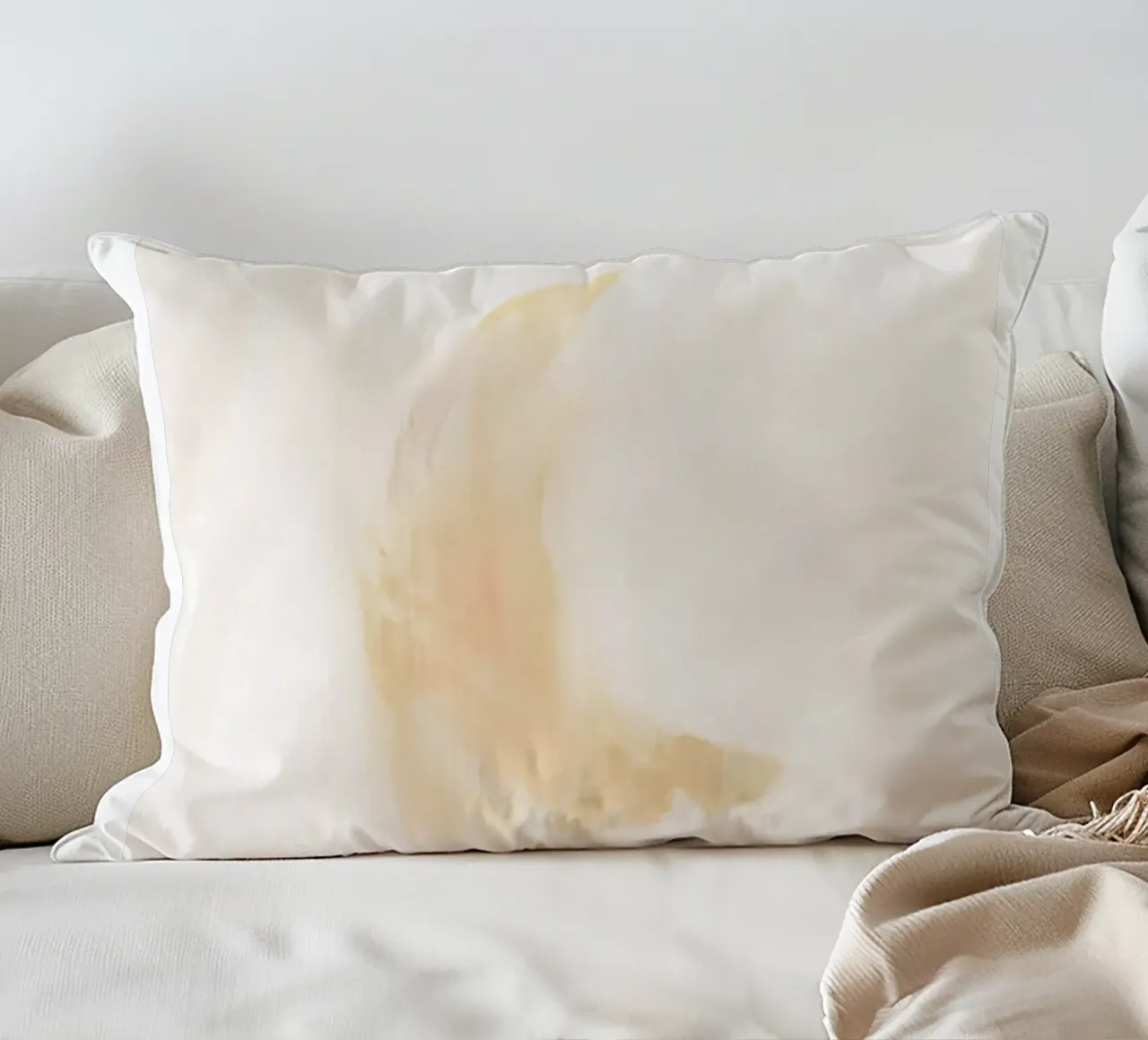 Dromerig Boho Kust Abstract Halve Maan Wit Schilderij kussen van This Wild Soul - Illustration