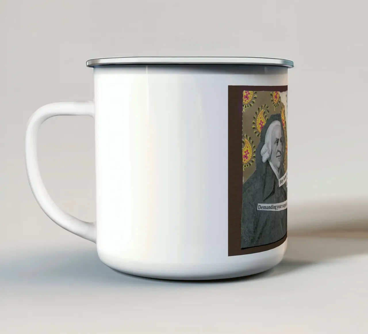 Adam Smith tazza in smalto da The Pick-Up Theorist