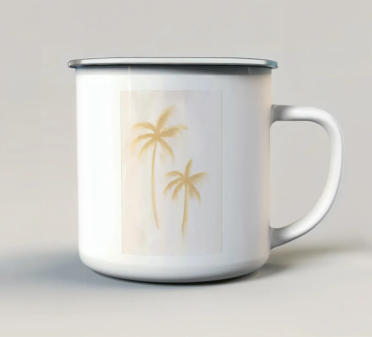 Isola sognante Boho Bianco Pastello Costiero Palme di cocco tazza in smalto da This Wild Soul - Illustration