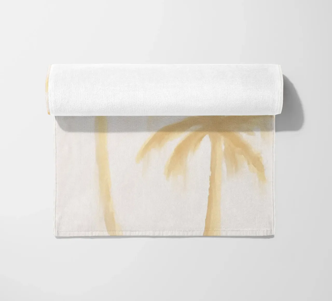 Dromerig eiland boho wit pastel kust kokospalmbomen strandhanddoek van This Wild Soul - Illustration