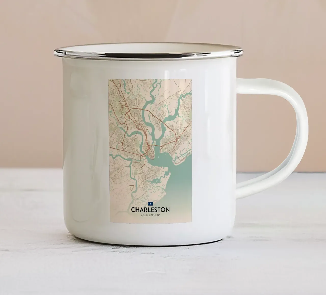 Charleston SC tazza in smalto da Jacob W MICKELSON