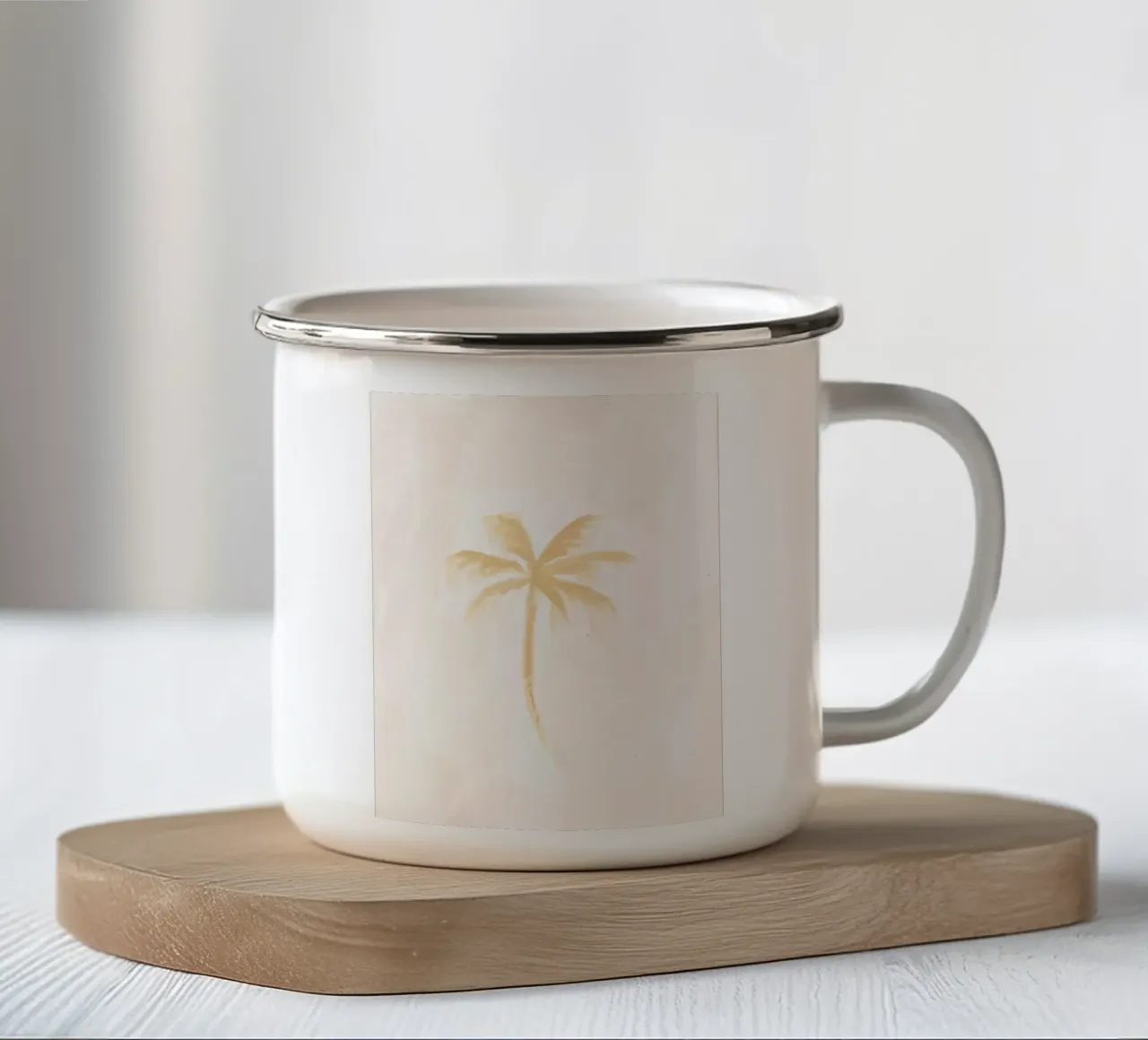 Dreamy Coastal Boho Abstract Coconut Palm Tree Island Vibes tazza in smalto da This Wild Soul - Illustration