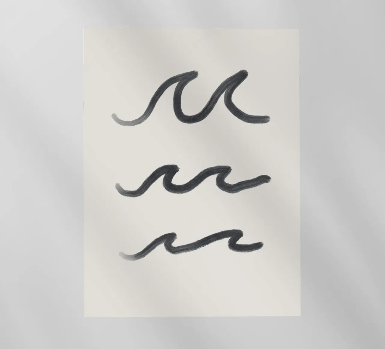 Linea organica minimalista Boho Surf Waves bianco nero pellicola backlit da This Wild Soul - Illustration