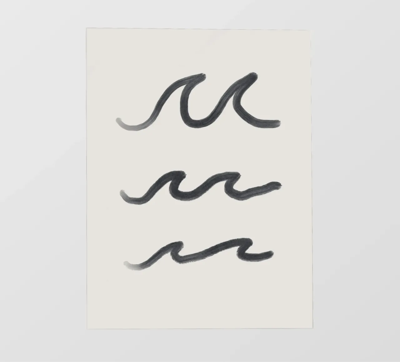 Linea organica minimalista Boho Surf Waves bianco nero telo in pvc da This Wild Soul - Illustration