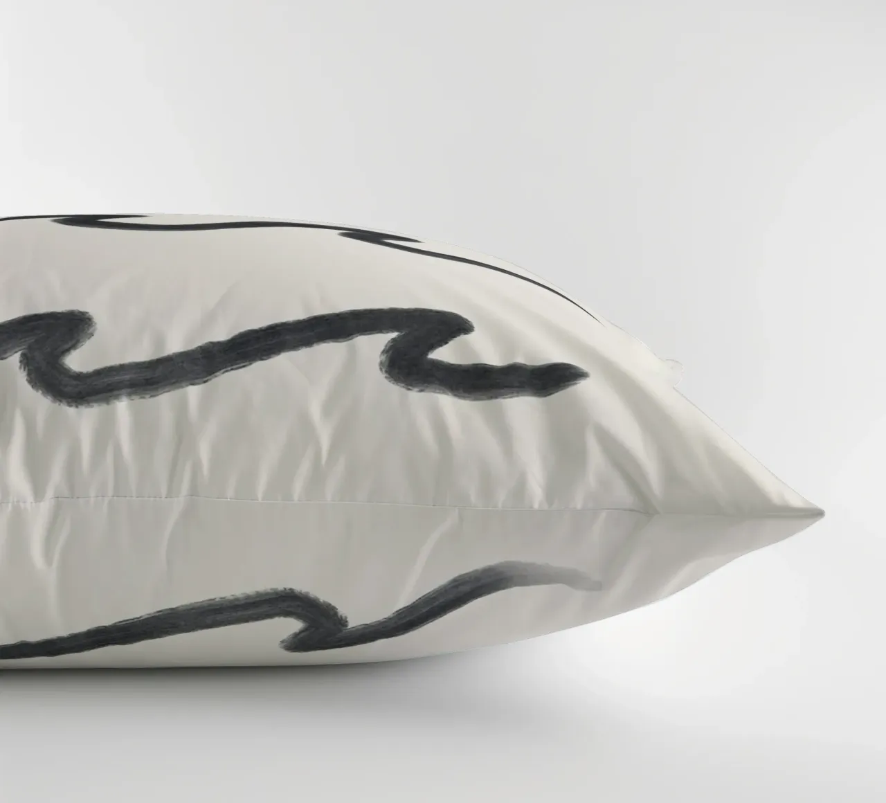 Linea organica minimalista Boho Surf Waves bianco nero cuscino da This Wild Soul - Illustration