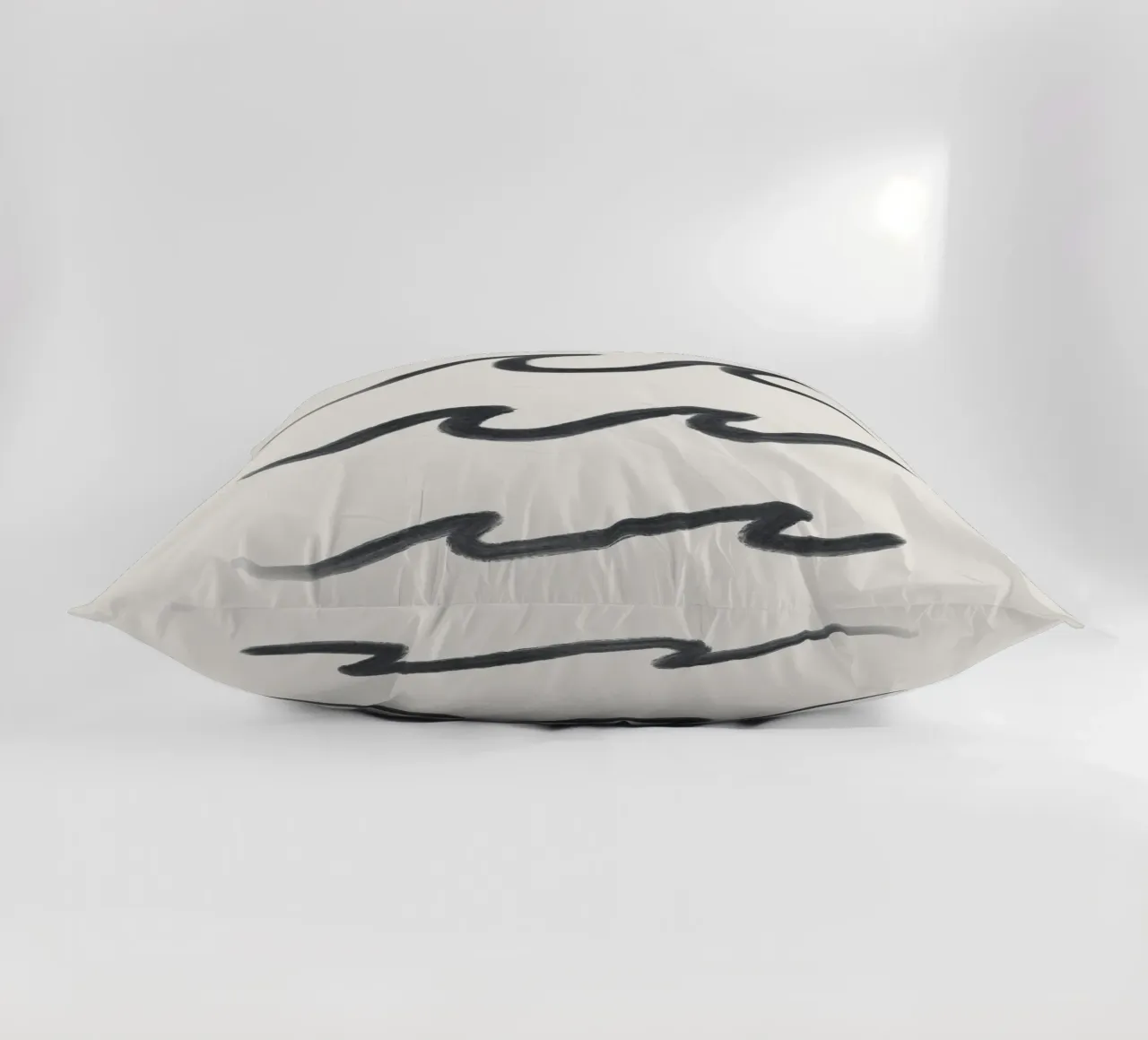 Linea organica minimalista Boho Surf Waves bianco nero cuscino da This Wild Soul - Illustration