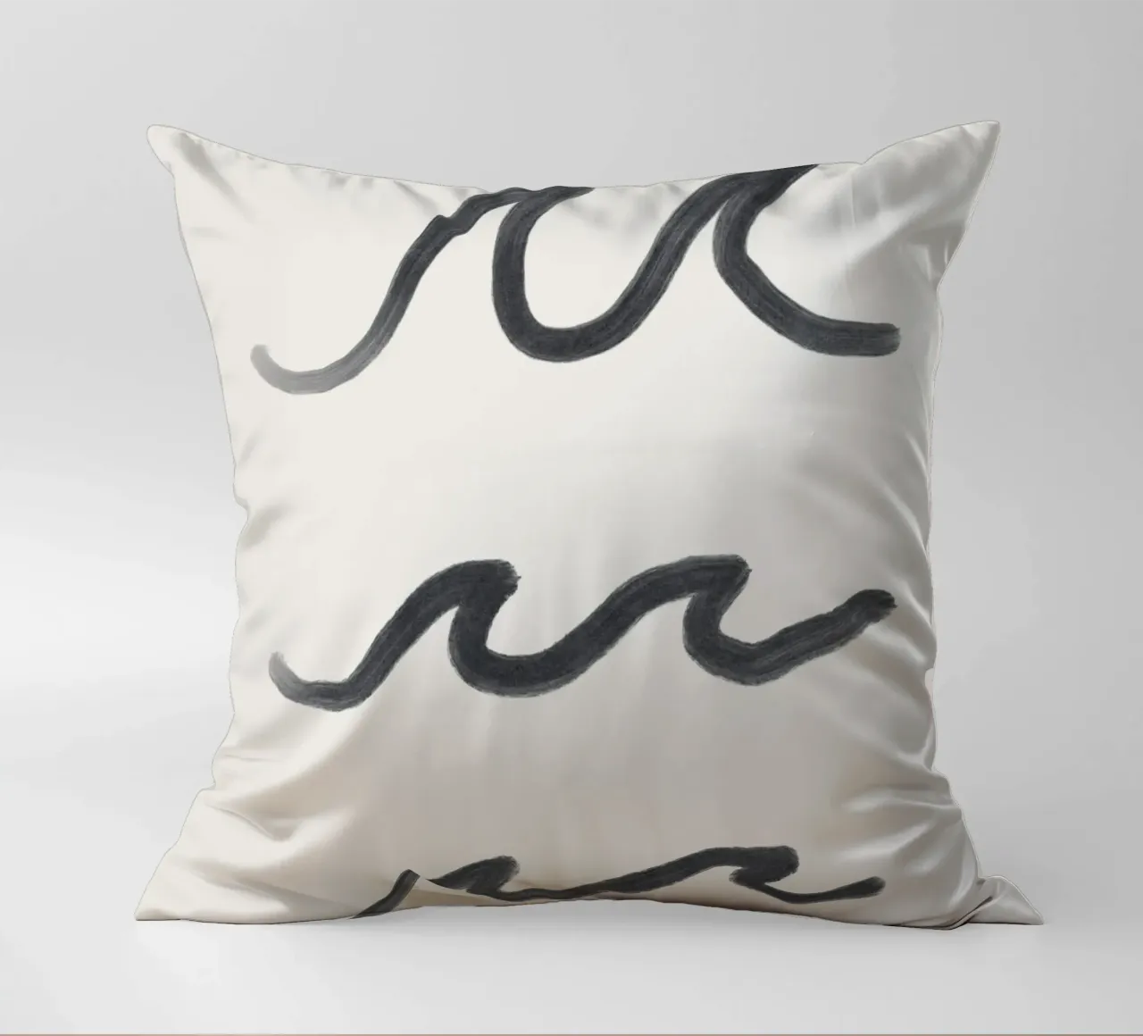 Linea organica minimalista Boho Surf Waves bianco nero cuscino da This Wild Soul - Illustration
