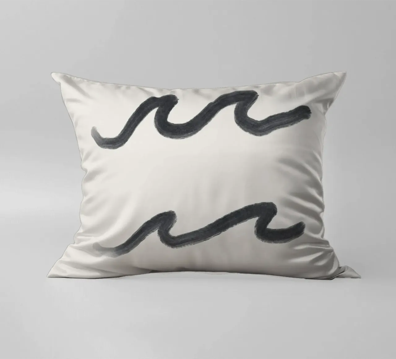 Linea organica minimalista Boho Surf Waves bianco nero cuscino da This Wild Soul - Illustration