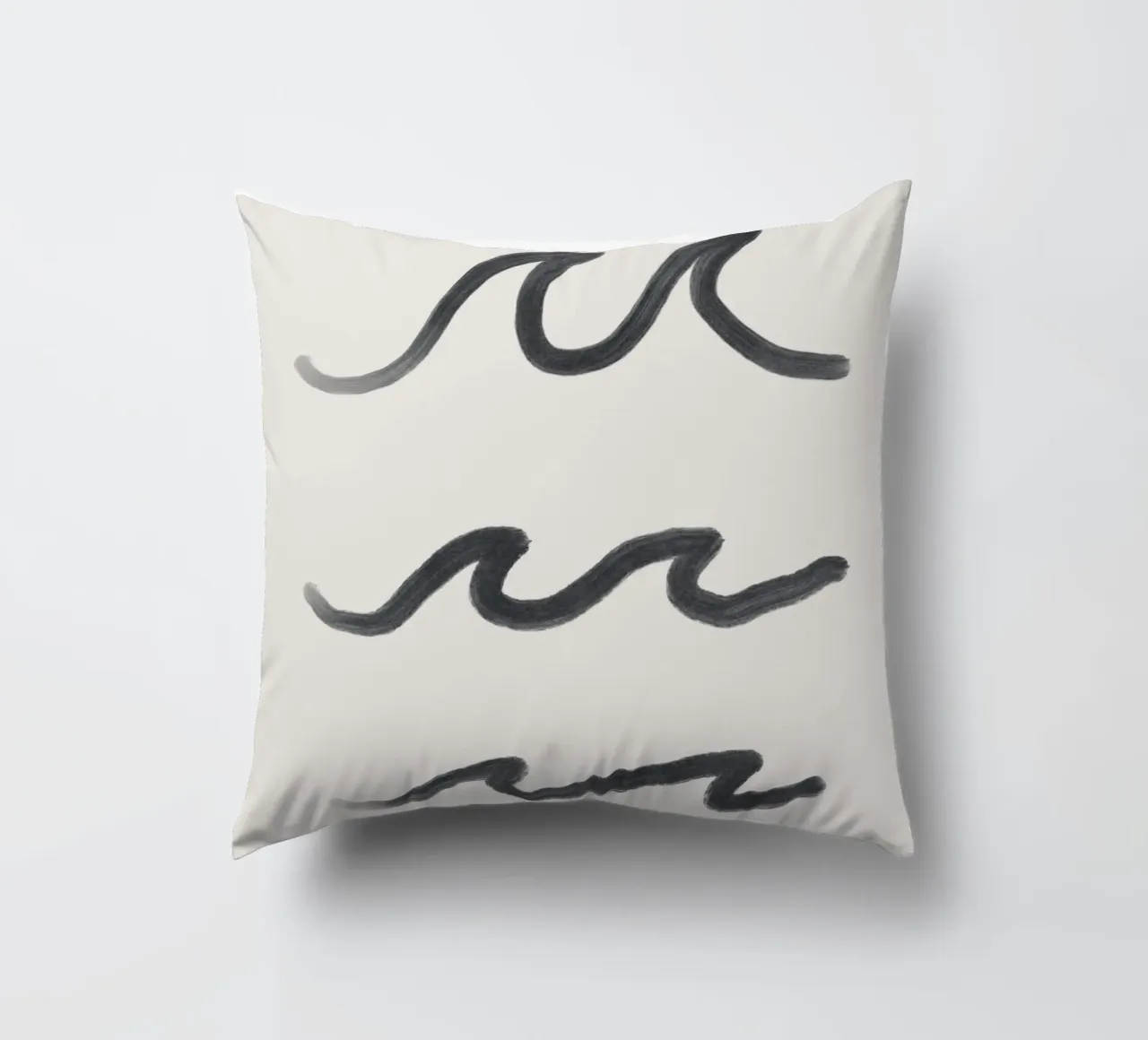 Linea organica minimalista Boho Surf Waves bianco nero cuscino da This Wild Soul - Illustration