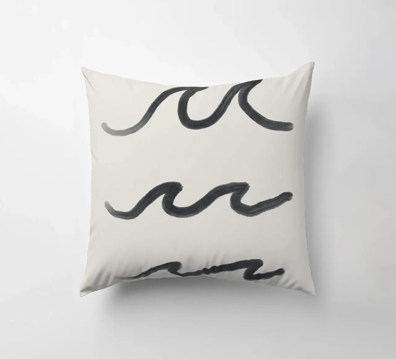 Linea organica minimalista Boho Surf Waves bianco nero cuscino da This Wild Soul - Illustration