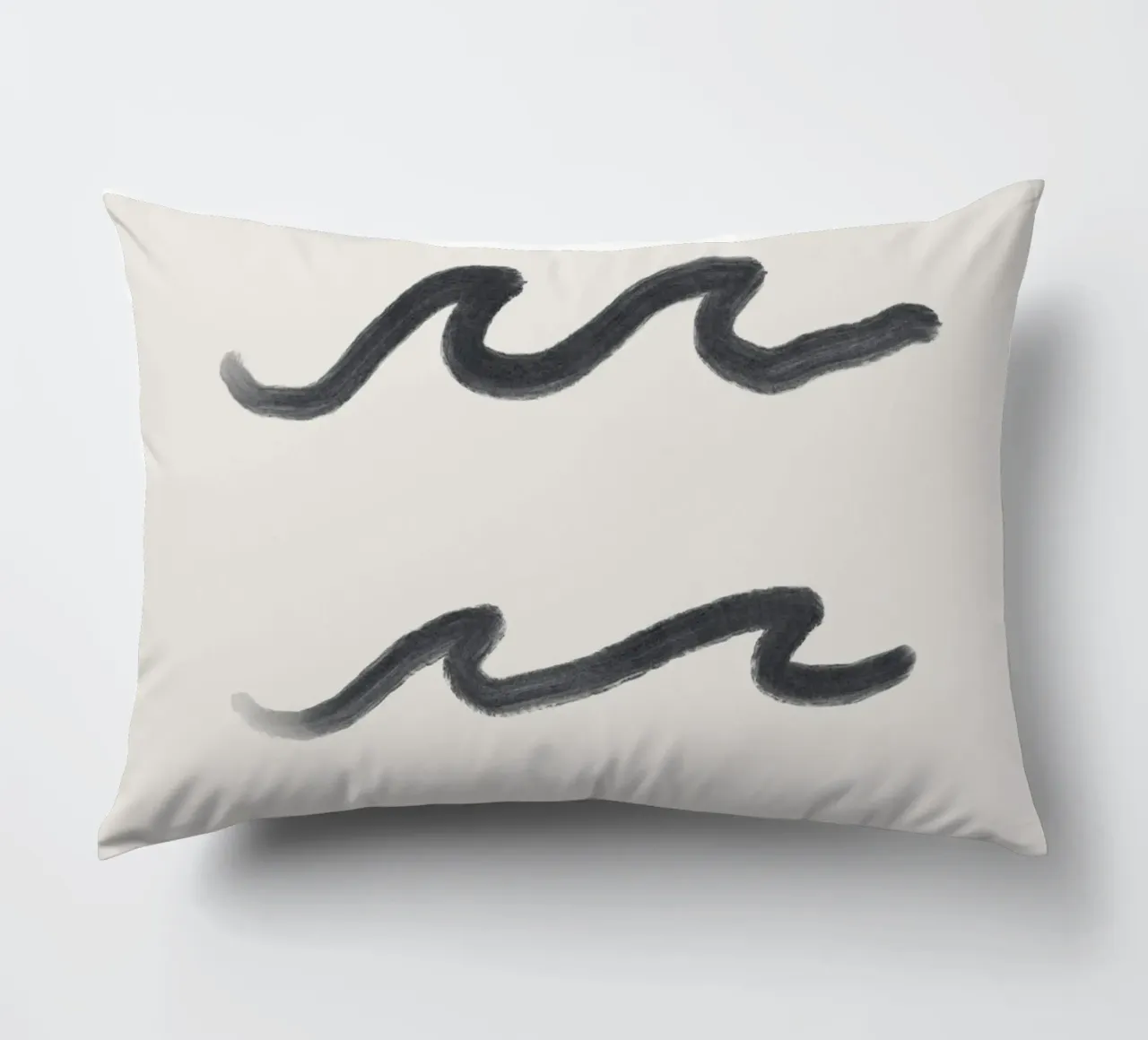 Linea organica minimalista Boho Surf Waves bianco nero cuscino da This Wild Soul - Illustration