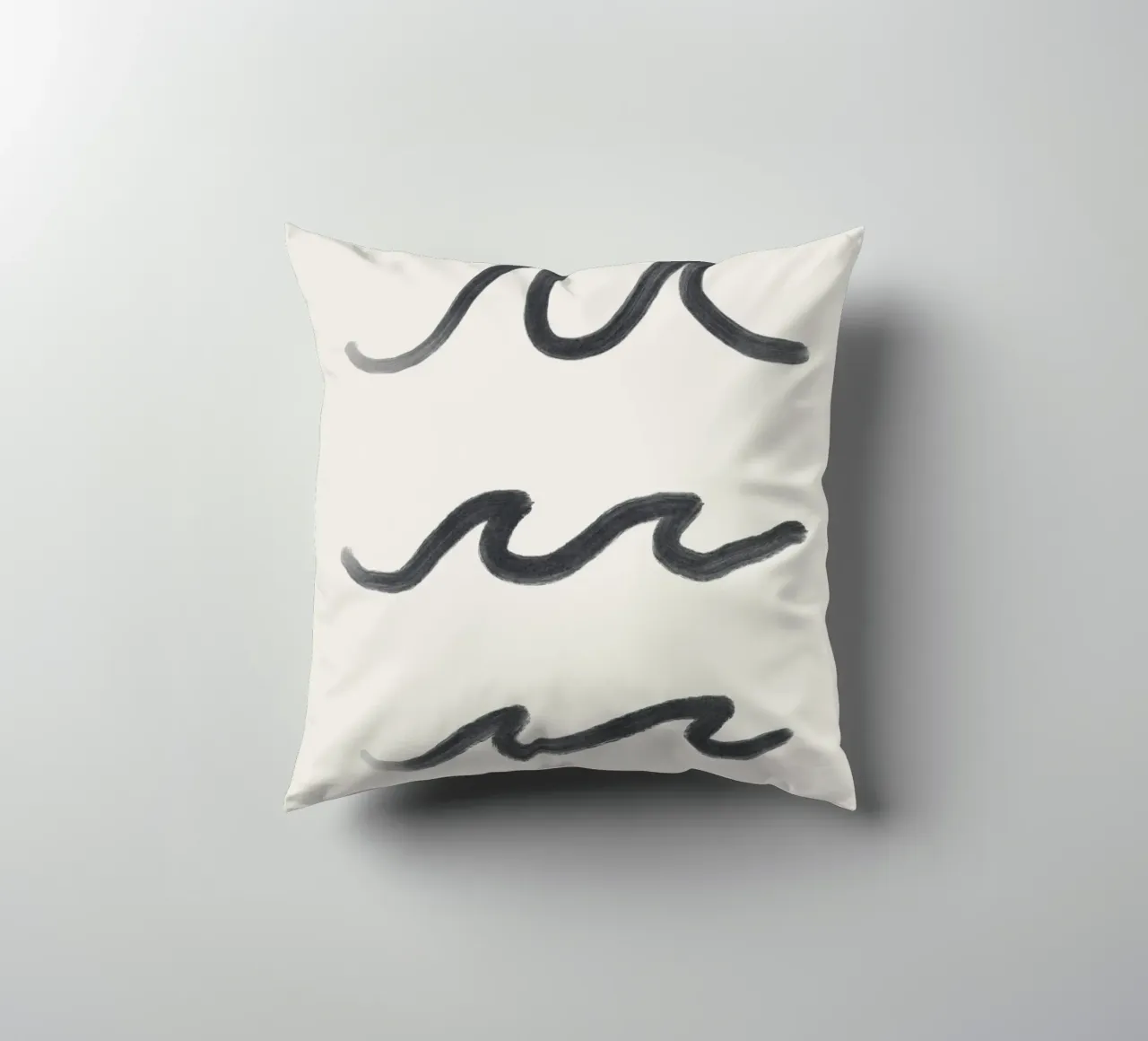 Linea organica minimalista Boho Surf Waves bianco nero cuscino da This Wild Soul - Illustration