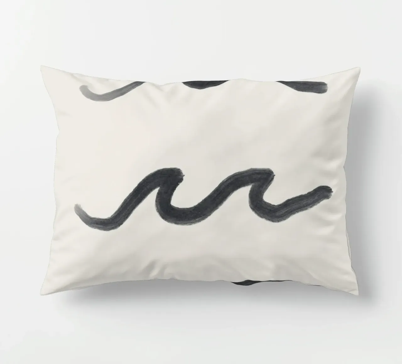 Linea organica minimalista Boho Surf Waves bianco nero cuscino da This Wild Soul - Illustration
