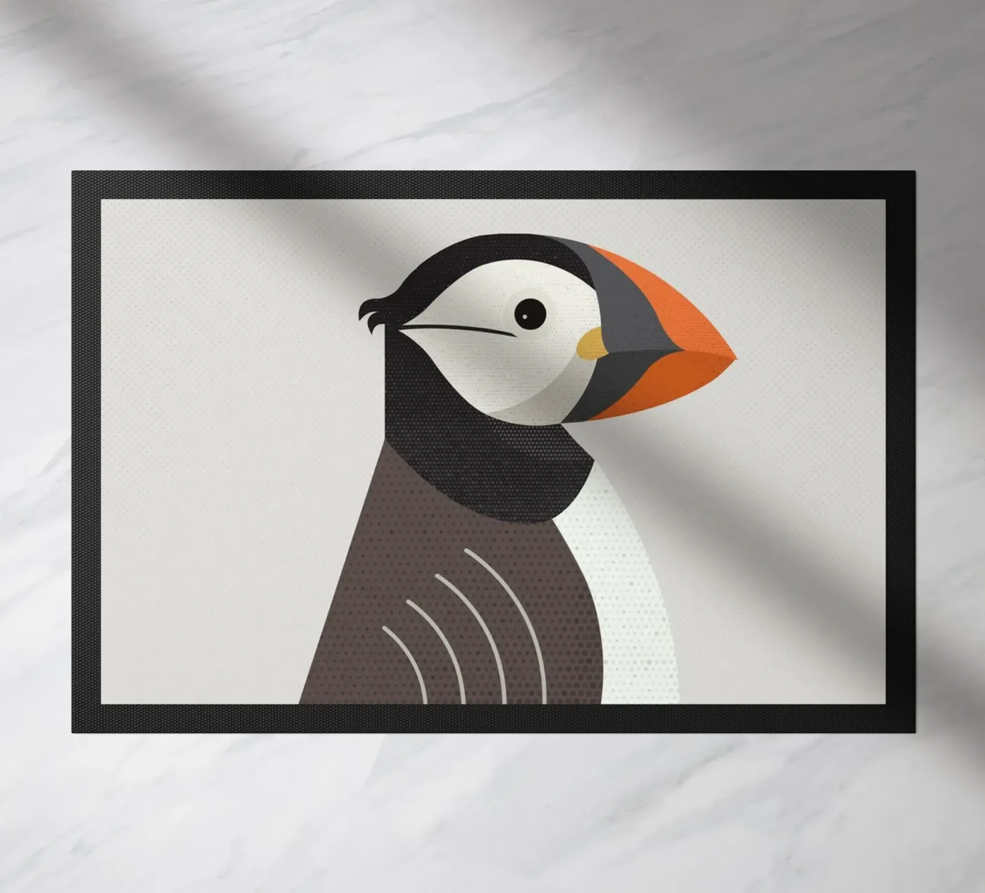 Whimsy Atlantic Puffin doormat by The Printed Sparrow