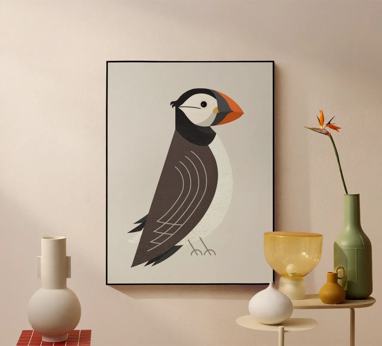 Launenhafter Papageientaucher Acryl-Glas von The Printed Sparrow