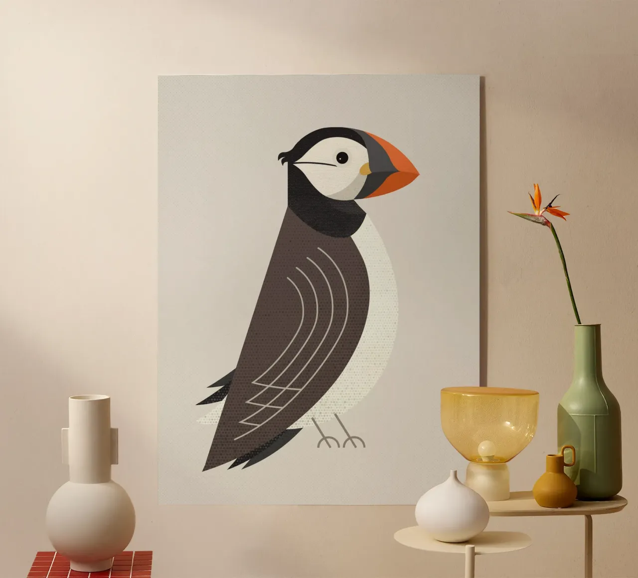 Launenhafter Papageientaucher Acryl-Glas von The Printed Sparrow