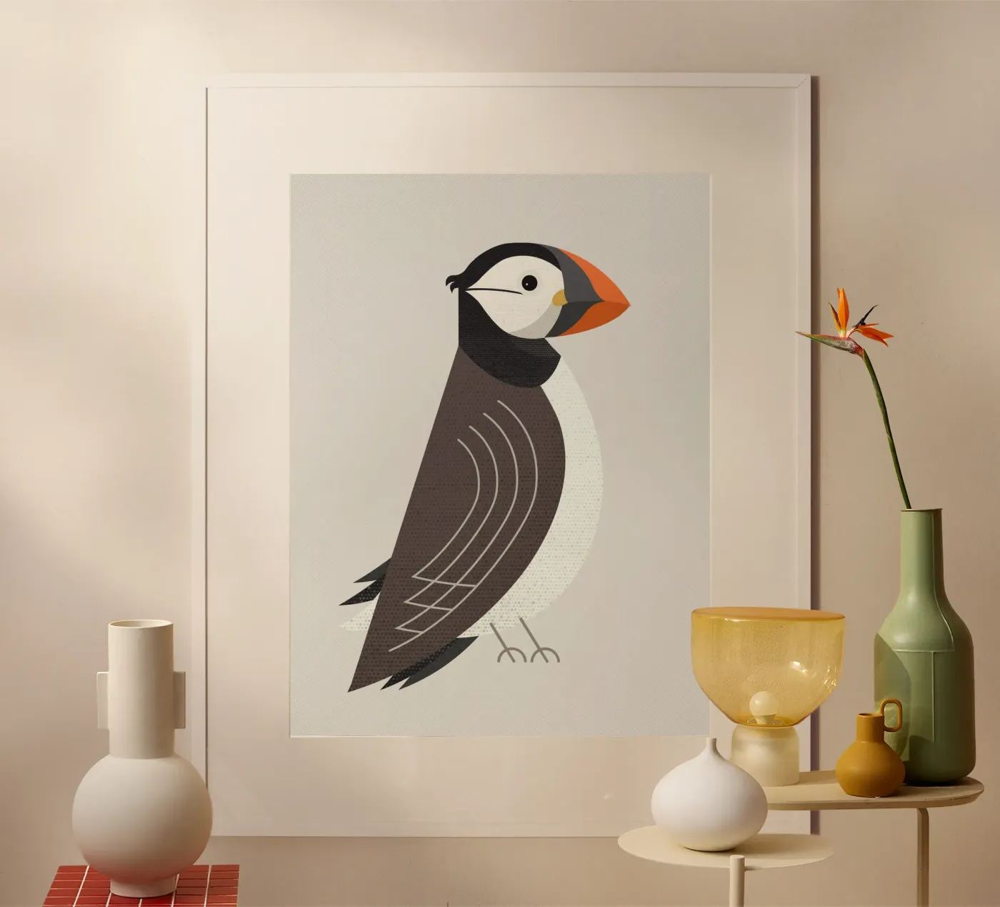 Whimsy Atlantic Puffin poster by The Printed Sparrow