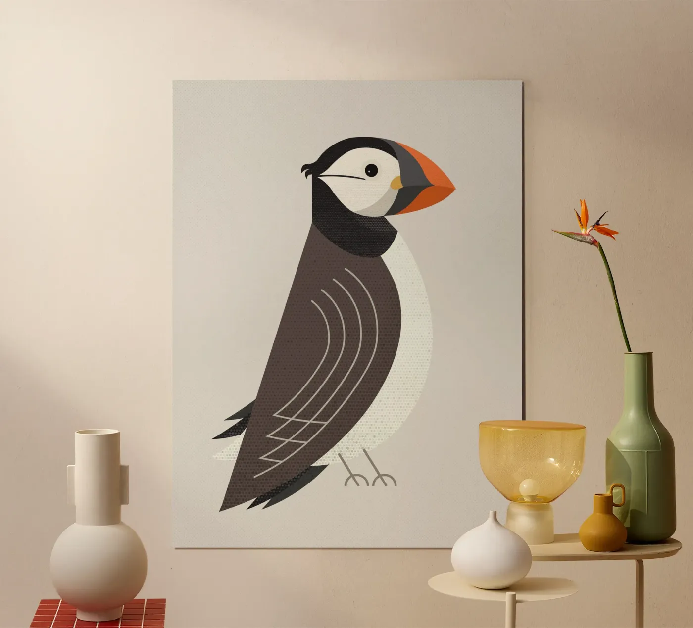 Whimsy Atlantic Puffin poster by The Printed Sparrow