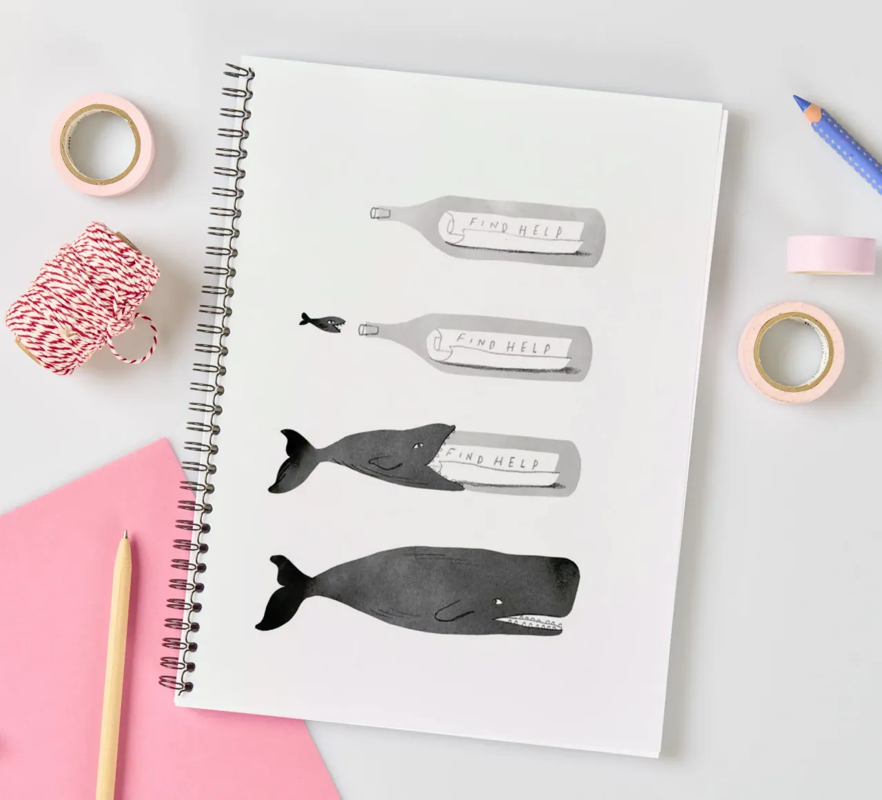 Message In A Bottle spiral notebook by Jacques Maes