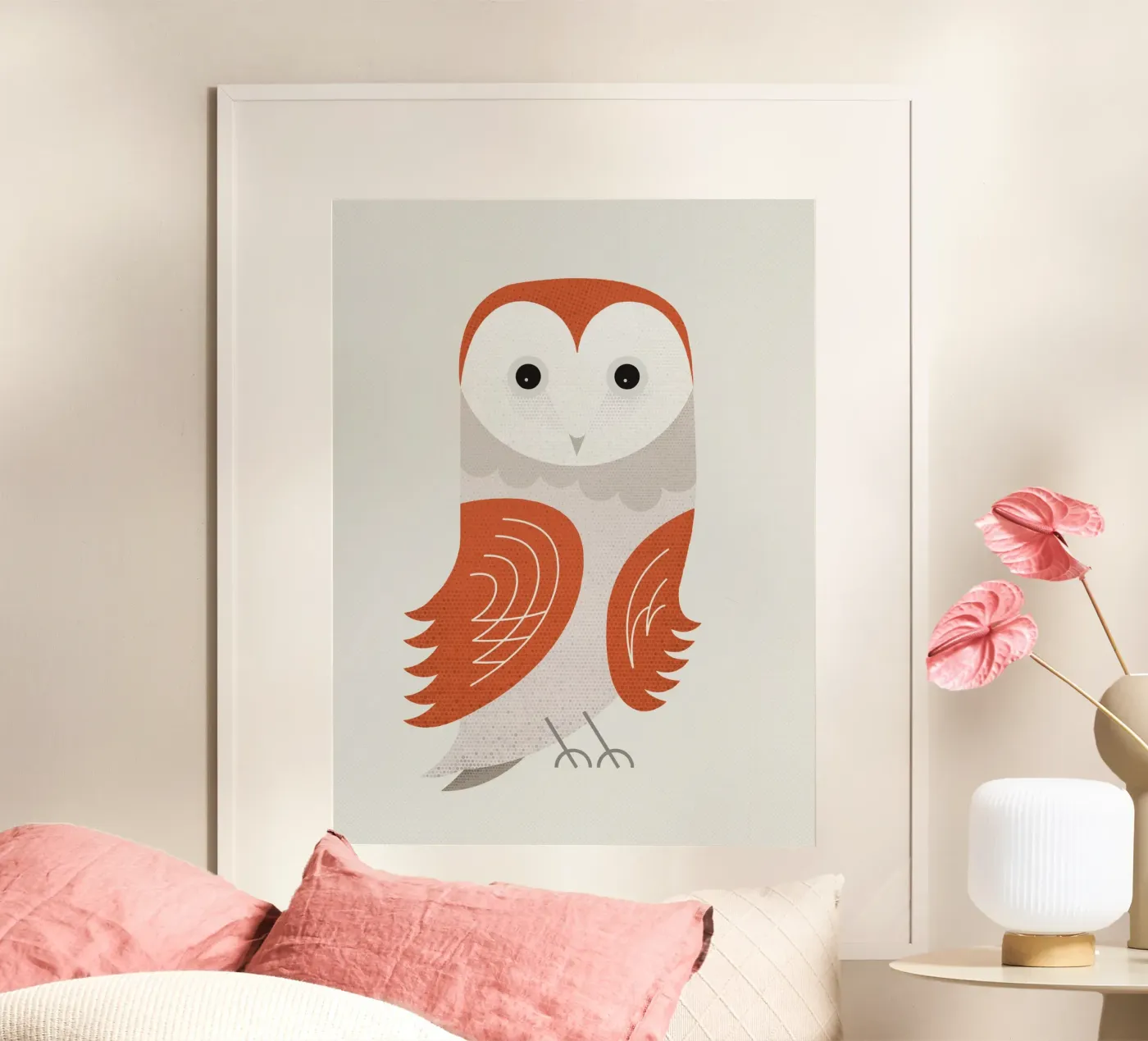Whimsy Barn Owl poster by The Printed Sparrow