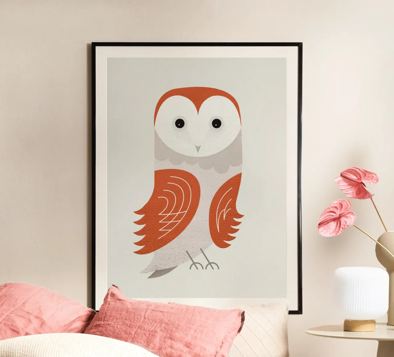 Whimsy Barn Owl poster by The Printed Sparrow