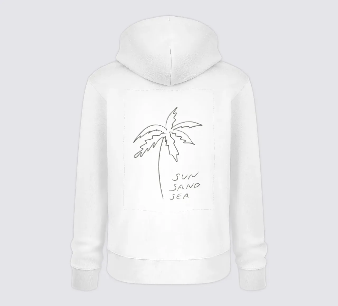 Line Art minimalista in bianco e nero Palma Sole Sabbia Mare felpa con cappuccio da This Wild Soul - Illustration
