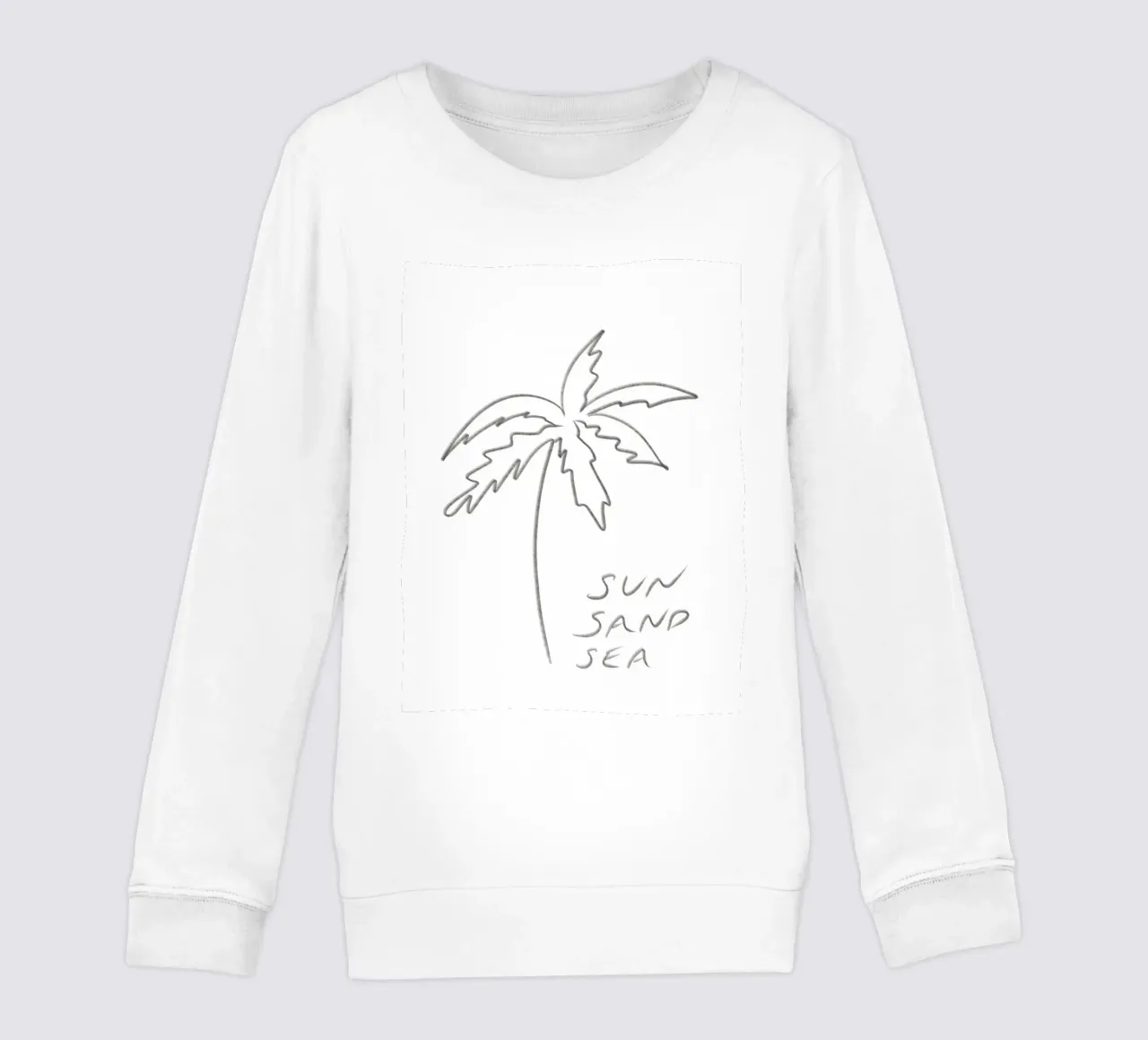Line Art minimalista in bianco e nero Palma Sole Sabbia Mare felpa bambino da This Wild Soul - Illustration