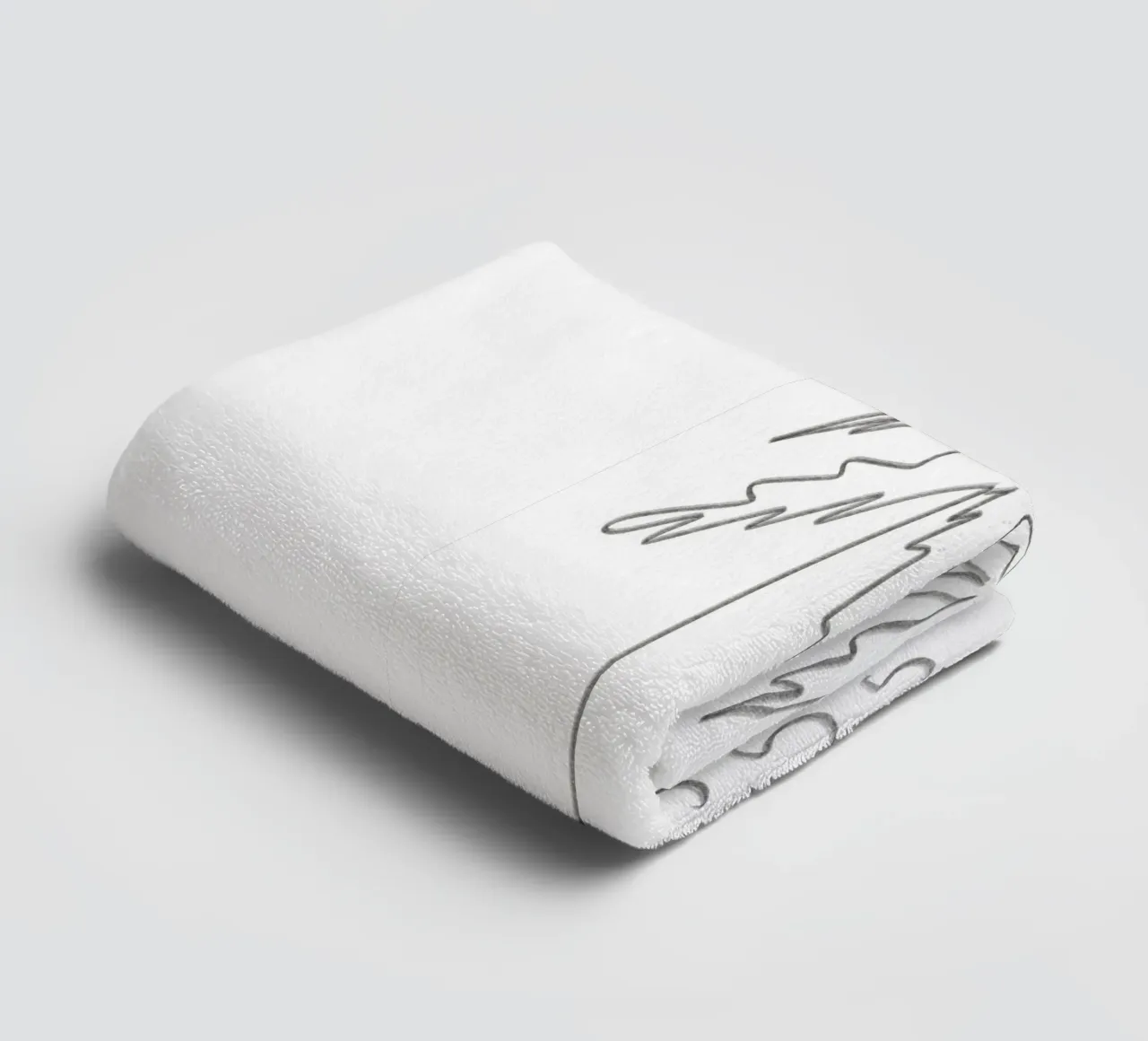 Line Art minimalista in bianco e nero Palma Sole Sabbia Mare asciugamano da bagno da This Wild Soul - Illustration