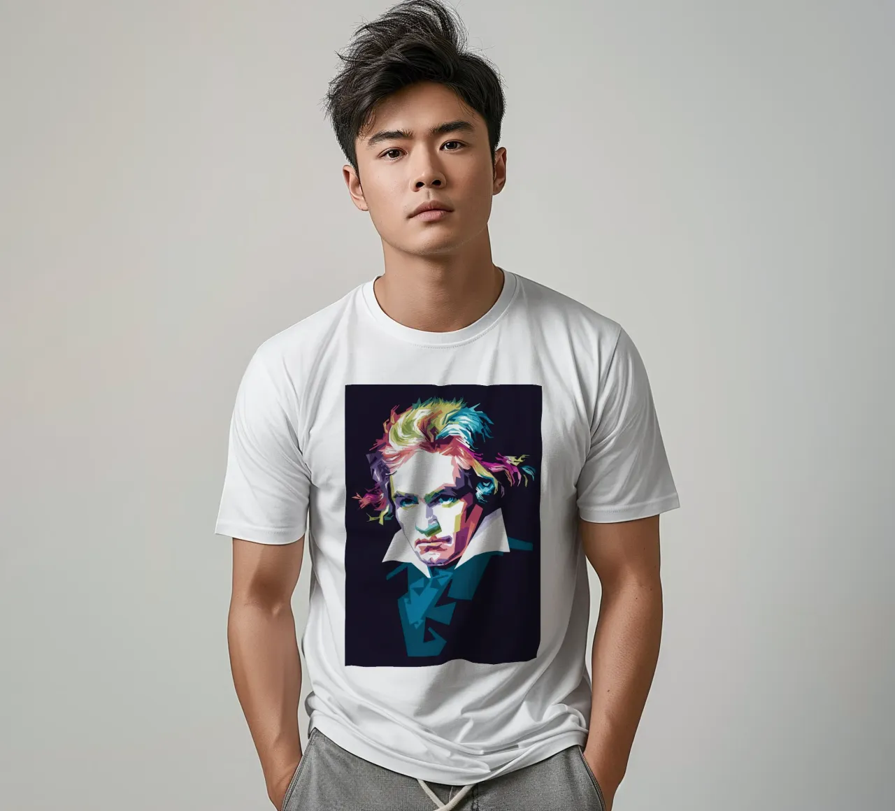 Beethoven in stile WPAP t-shirt da Alkahfsmart