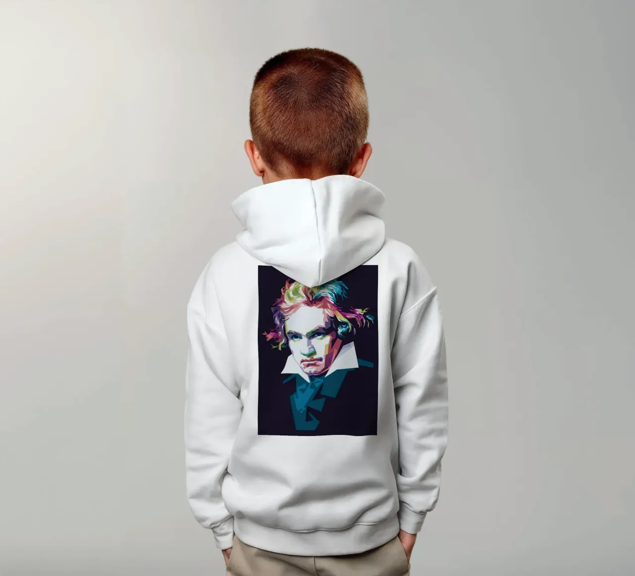 Beethoven in stile WPAP felpa bambino con cappuccio da Alkahfsmart