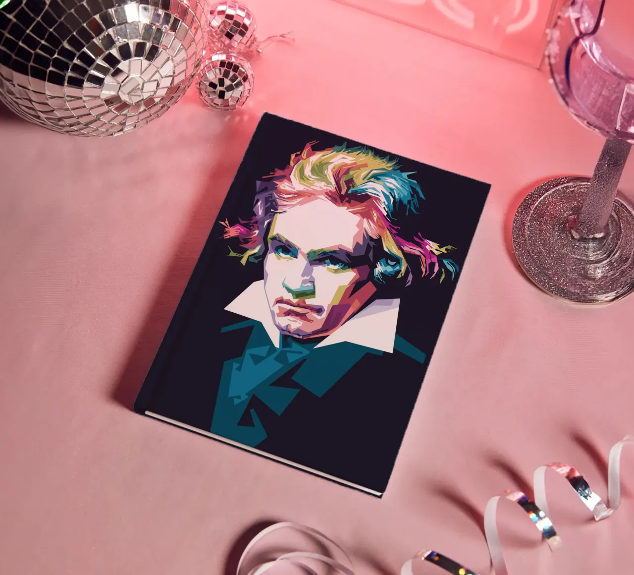 Beethoven in WPAP style notebook by Alkahfsmart