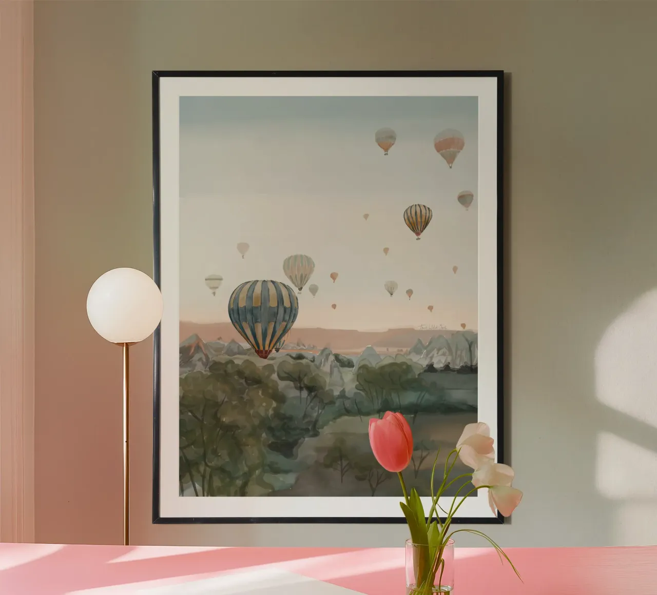 Mongolfiera Savannah Viaggio Wanderlust Acquerello poster da This Wild Soul - Illustration