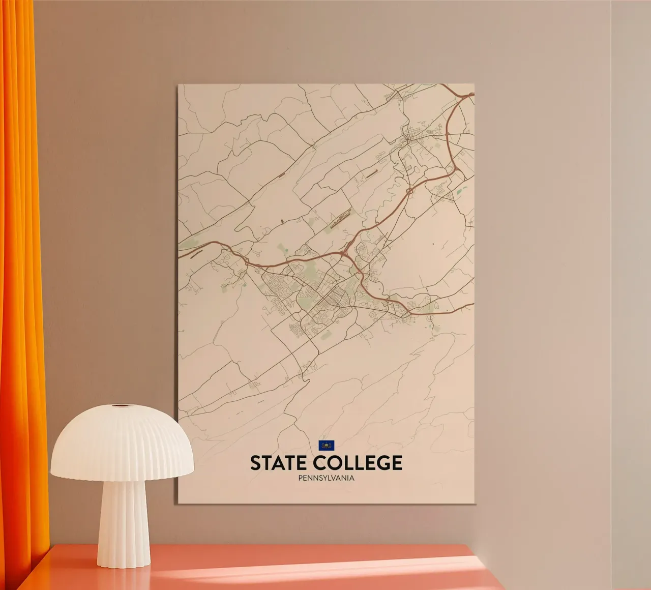 State College PA poster con telaio in plastica da Jacob W MICKELSON