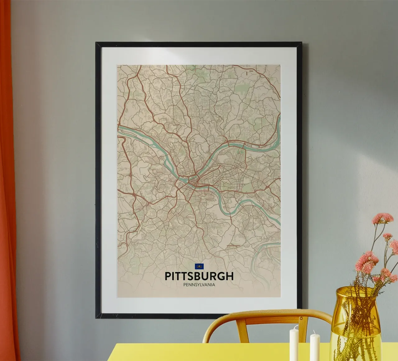 Pittsburgh PA poster con telaio in plastica da Jacob W MICKELSON