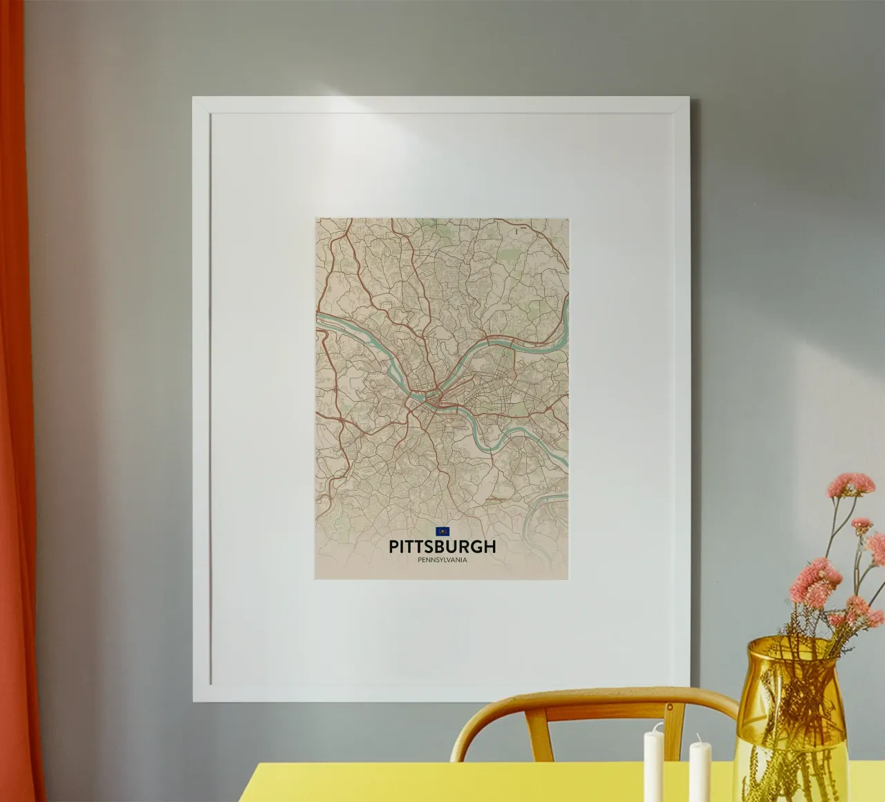 Pittsburgh PA poster con telaio in plastica da Jacob W MICKELSON