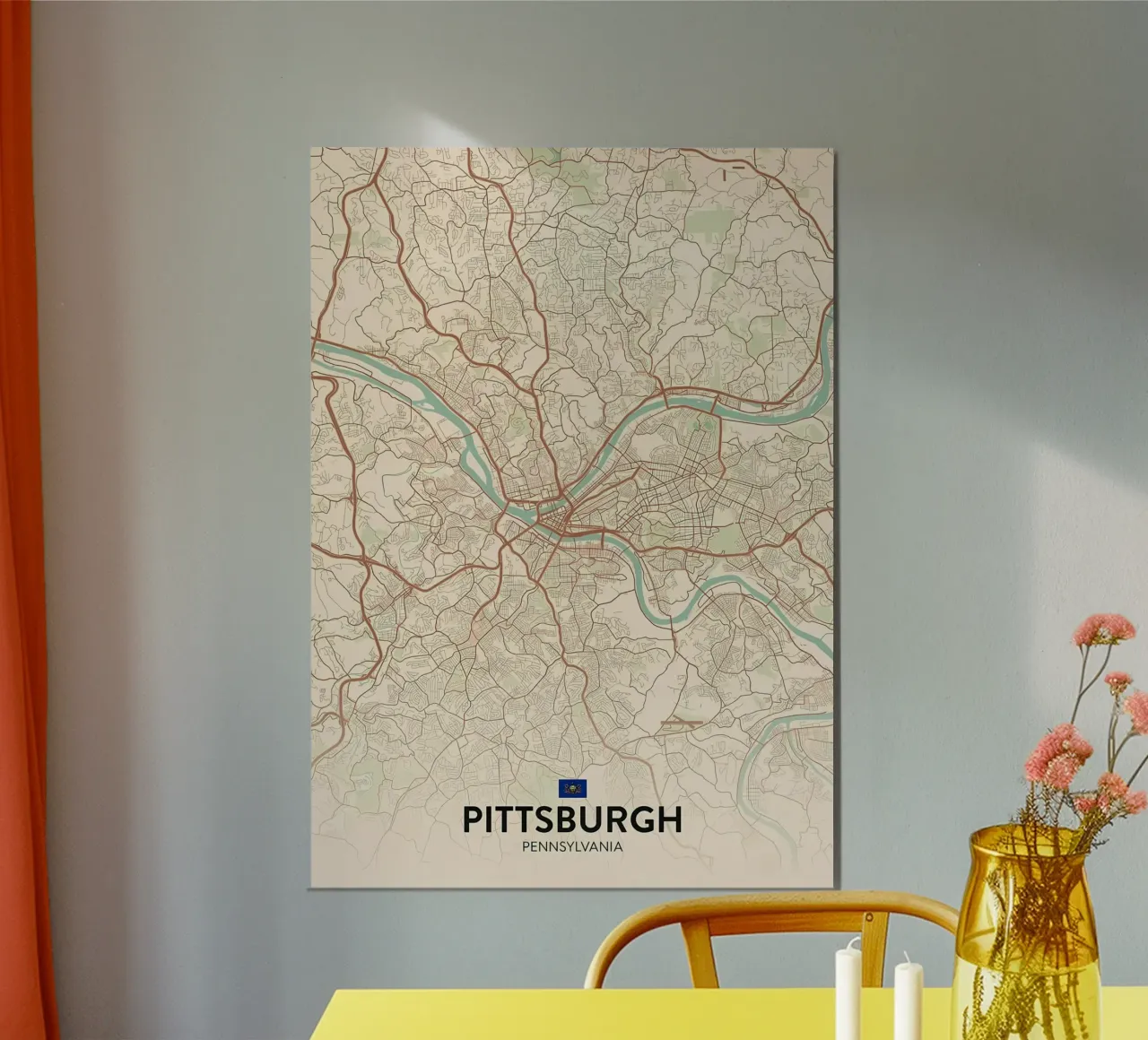 Pittsburgh PA poster con telaio in plastica da Jacob W MICKELSON
