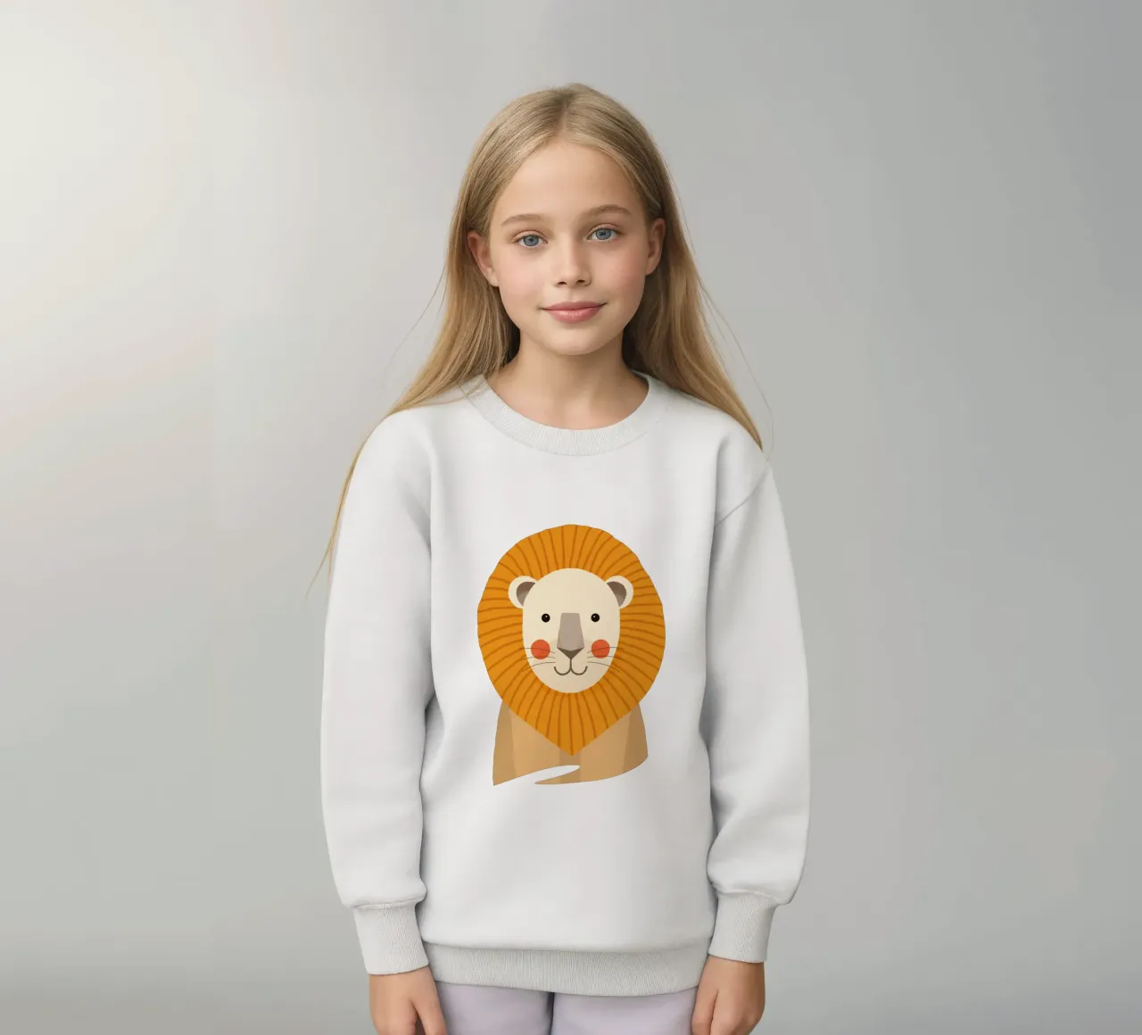 Leone, ritratto animale felpa bambino da The Printed Sparrow