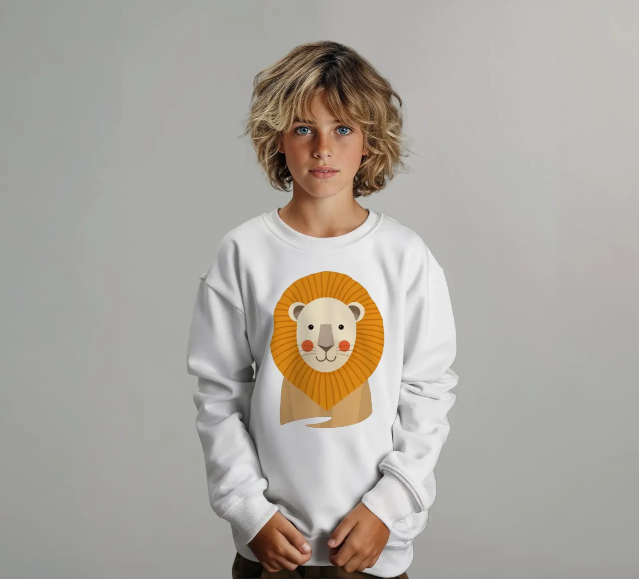 Leone, ritratto animale felpa bambino da The Printed Sparrow