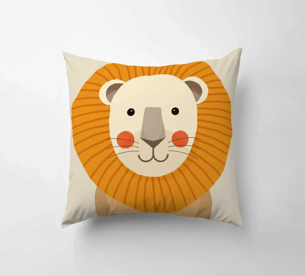 Leone, ritratto animale cuscino da The Printed Sparrow